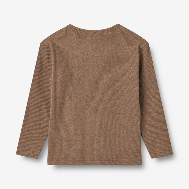 Wheat Main T-Shirt L/S Morris Jersey Tops and T-Shirts 3303 coffee melange
