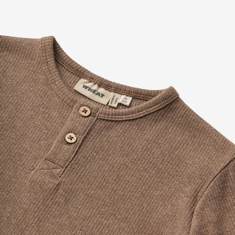 Wheat Main T-Shirt L/S Morris Jersey Tops and T-Shirts 3303 coffee melange