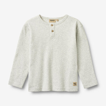 Wheat Main T-Shirt L/S Morris T-Shirt 0224 melange grey