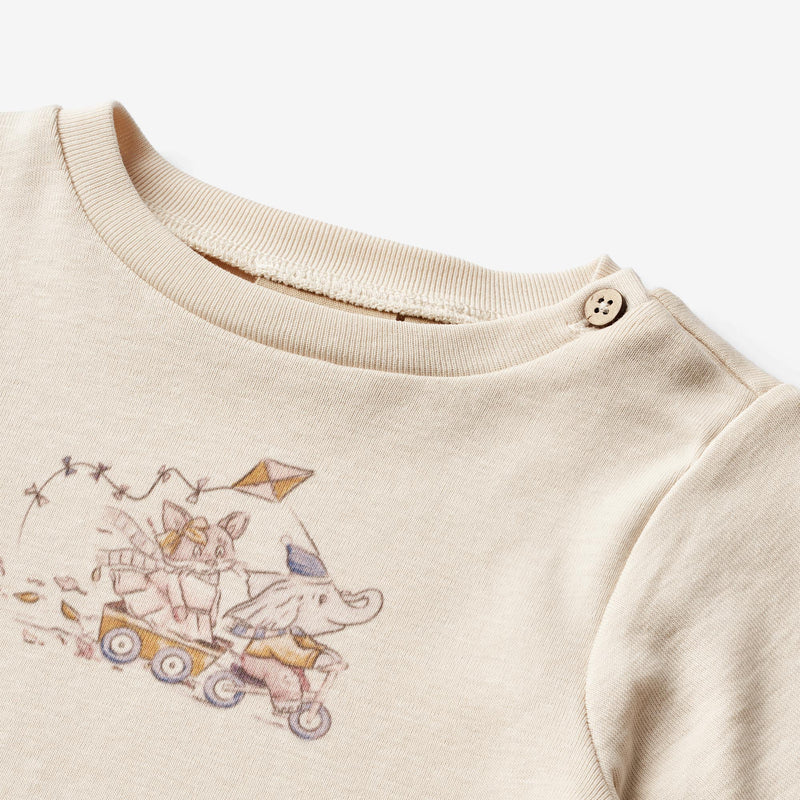 Wheat Main T-Shirt L/S Nona Jersey Tops and T-Shirts 3129 eggshell 
