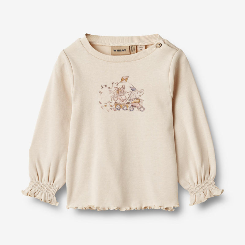 Wheat Main T-Shirt L/S Nona Jersey Tops and T-Shirts 3129 eggshell 