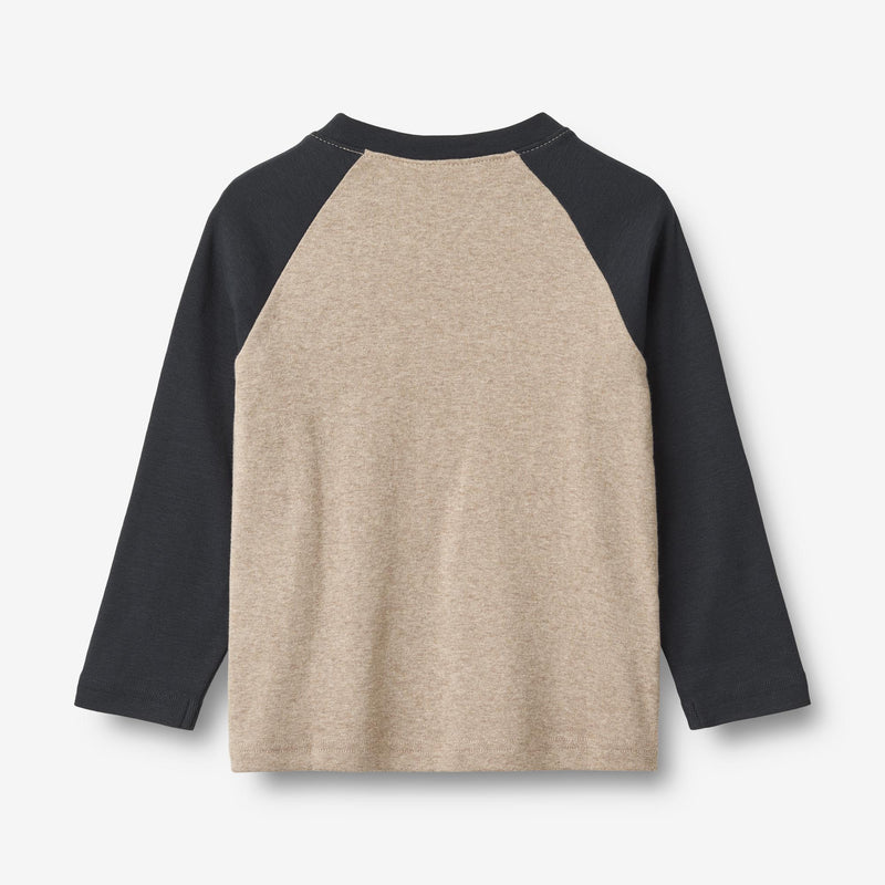 Wheat Main T-Shirt L/S Rolf Jersey Tops and T-Shirts 0072 gravel melange