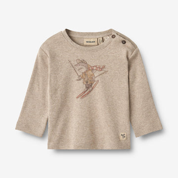 Wheat Main T-Shirt L/S Sebastian Jersey Tops and T-Shirts 0072 gravel melange