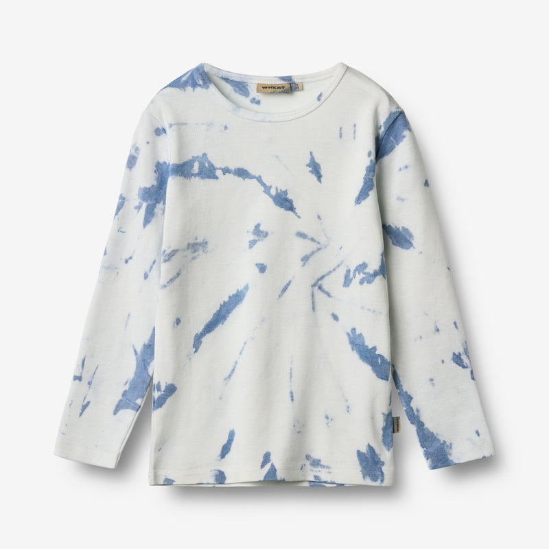 Wheat Main T-Shirt L/S Stig Jersey Tops and T-Shirts 9417 blue tie dye