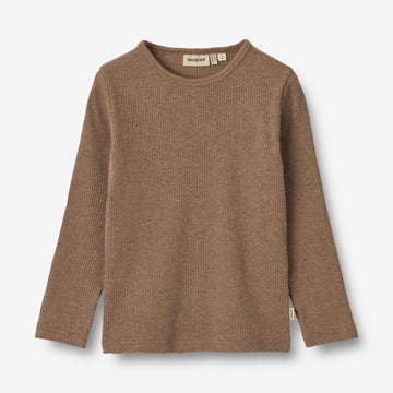 Wheat Main T-Shirt L/S Stig Jersey Tops and T-Shirts 3303 coffee melange