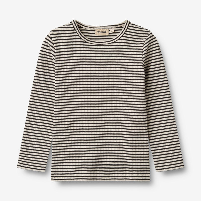 Wheat Main T-Shirt L/S Stig Jersey Tops and T-Shirts 0040 black stripe