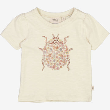 Wheat Main  T-Shirt Ladybug Flower | Baby Jersey Tops and T-Shirts 3356 chalk