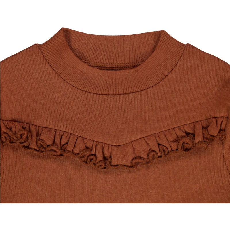 Wheat T-Shirt Rib Ruffle Jersey Tops and T-Shirts 0001 bronze