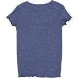 Wheat Main T-Shirt Rib Ruffle SS Jersey Tops and T-Shirts 1076 blue melange