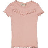 Wheat Main T-Shirt Rib Ruffle SS Jersey Tops and T-Shirts 2270 misty rose
