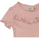 Wheat Main T-Shirt Rib Ruffle SS Jersey Tops and T-Shirts 2270 misty rose