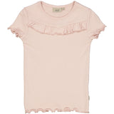 Wheat Main T-Shirt Rib Ruffle SS Jersey Tops and T-Shirts 2400 powder
