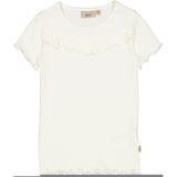 Wheat Main T-Shirt Rib Ruffle SS Jersey Tops and T-Shirts 3182 ivory 