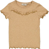 Wheat T-Shirt Rib Ruffle SS Jersey Tops and T-Shirts 3230 sand melange