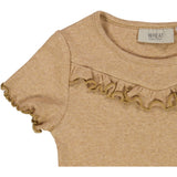 Wheat Main T-Shirt Rib Ruffle SS Jersey Tops and T-Shirts 3230 sand melange