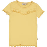 Wheat Main T-Shirt Rib Ruffle SS Jersey Tops and T-Shirts 5083 sahara sun