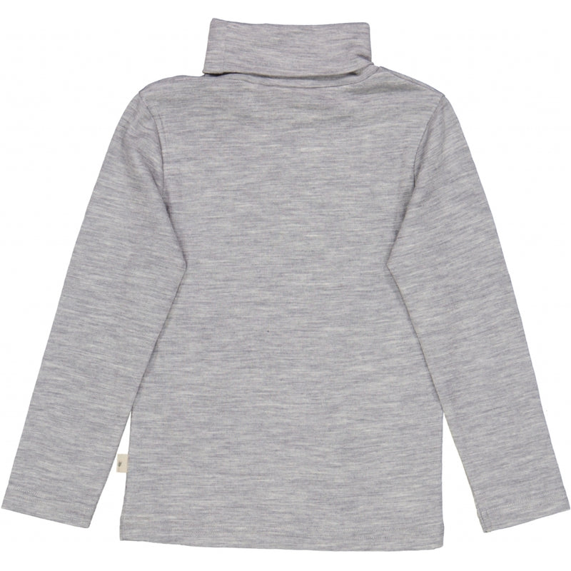 Wheat Wool T-Shirt Roll Neck Wool Jersey Tops and T-Shirts 0224 melange grey