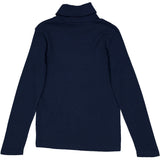 Wheat Wool T-Shirt Roll Neck Wool Jersey Tops and T-Shirts 1432 navy