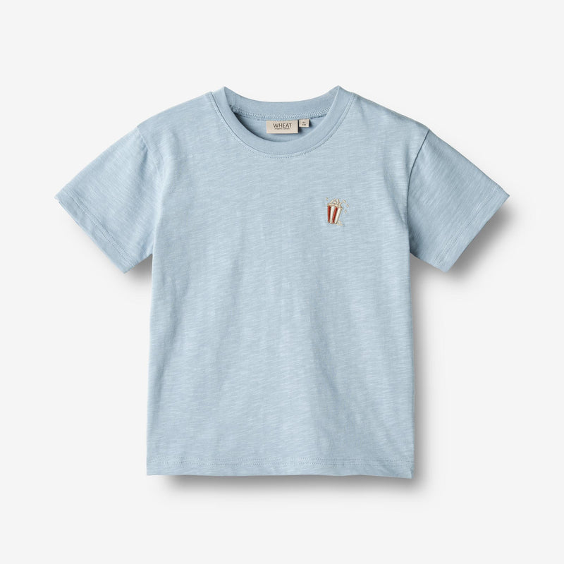 Wheat Main T-Shirt S/S Daniel Jersey Tops and T-Shirts 1049 blue summer