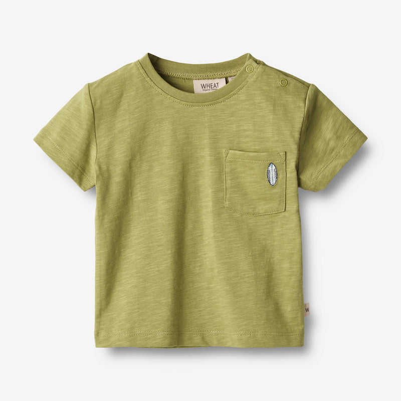 Wheat Main T-Shirt S/S Dines Jersey Tops and T-Shirts 4122 sage