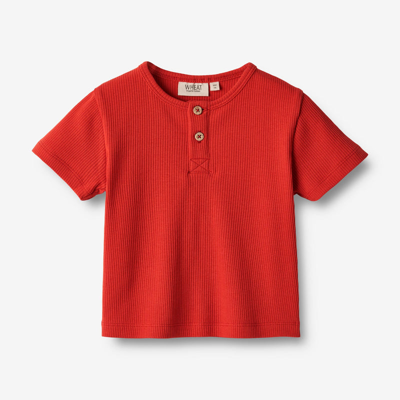 Wheat Main T-Shirt S/S Lumi Jersey Tops and T-Shirts 2072 red