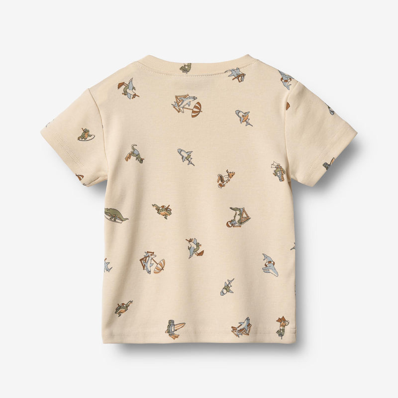 Wheat Main T-Shirt S/S Mikkel Jersey Tops and T-Shirts 9413 beach friends