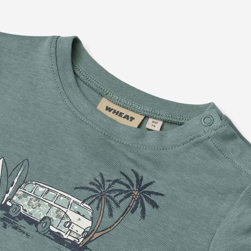 Wheat Main T-Shirt S/S Valdemar Jersey Tops and T-Shirts 1454 stormy sea