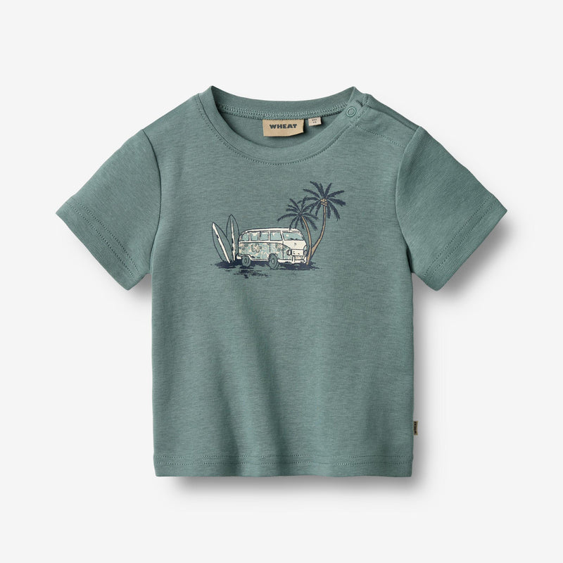 Wheat Main T-Shirt S/S Valdemar Jersey Tops and T-Shirts 1454 stormy sea