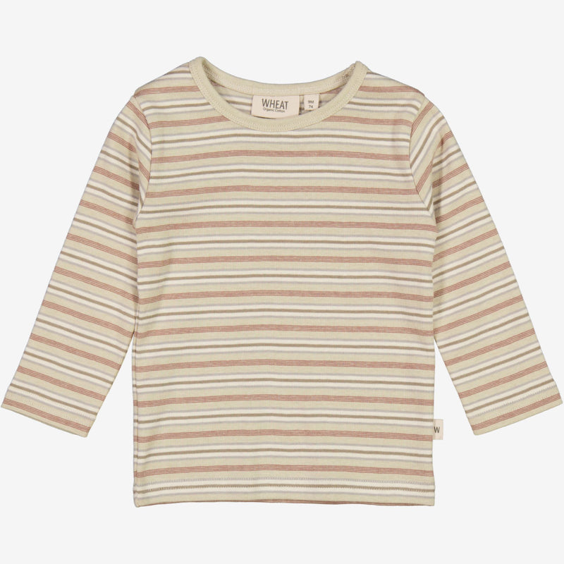 Wheat T-Shirt Striped LS | Baby Jersey Tops and T-Shirts 1229 dusty stripe
