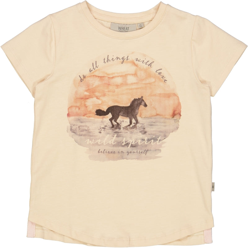 Wheat T-Shirt Sunset Horse Jersey Tops and T-Shirts 1012 alabaster