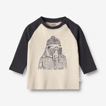 Wheat Main T-Shirt Walrus | Baby Jersey Tops and T-Shirts 1432 navy