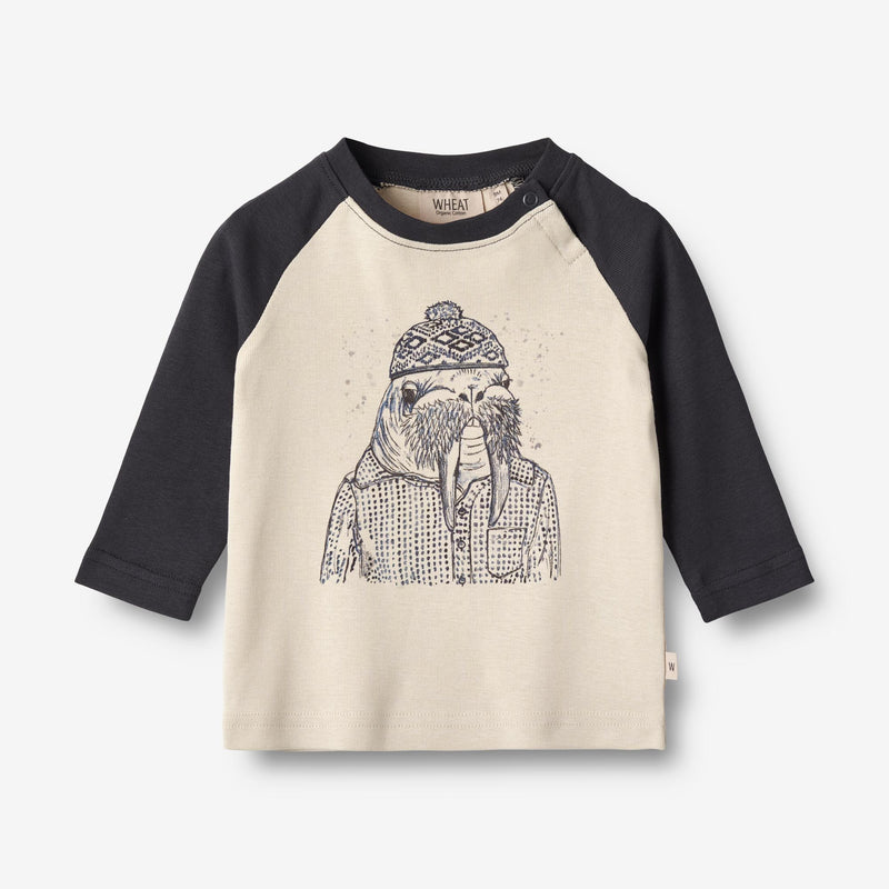 Wheat Main T-Shirt Walrus | Baby Jersey Tops and T-Shirts 1432 navy