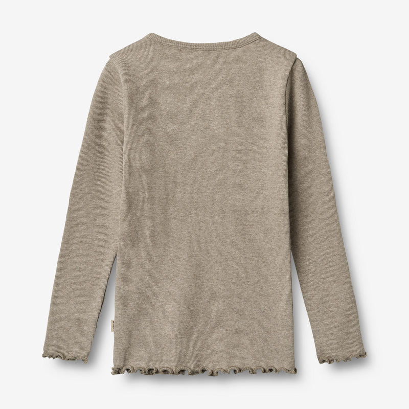 Wheat Main T-shirt L/S Ida T-Shirt 0072 gravel melange