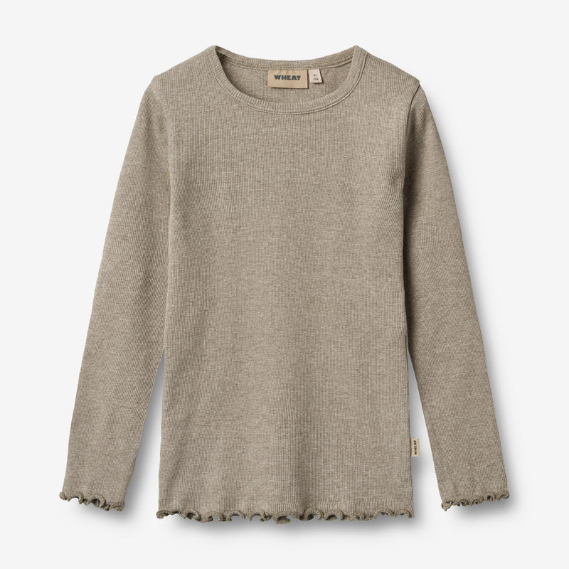 Wheat Main T-shirt L/S Ida T-Shirt 0072 gravel melange