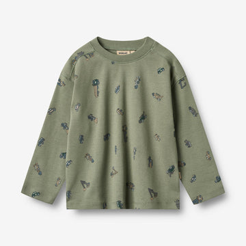 Wheat Main T-shirt L/S Malthe Jersey Tops and T-Shirts 9552 dusty green cars