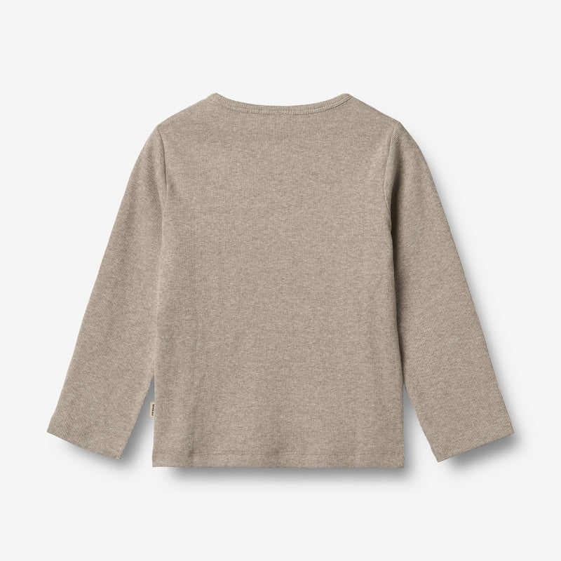 Wheat Main T-Shirt L/S Milo T-Shirt 0072 gravel melange