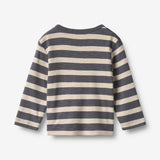 Wheat Main T-shirt L/S Milo T-Shirt 1309 greyblue stripe