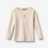 Wheat Main T-shirt L/S Print Belis T-Shirt 3129 eggshell