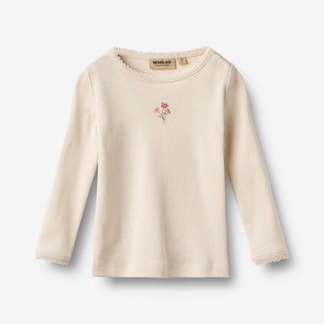 Wheat Main T-shirt L/S Print Belis T-Shirt 3129 eggshell