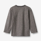 Wheat Main T-shirt L/S Ross T-Shirt 9016 dark charcoal stripe