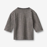 Wheat Main T-shirt L/S Ross T-Shirt 9016 dark charcoal stripe