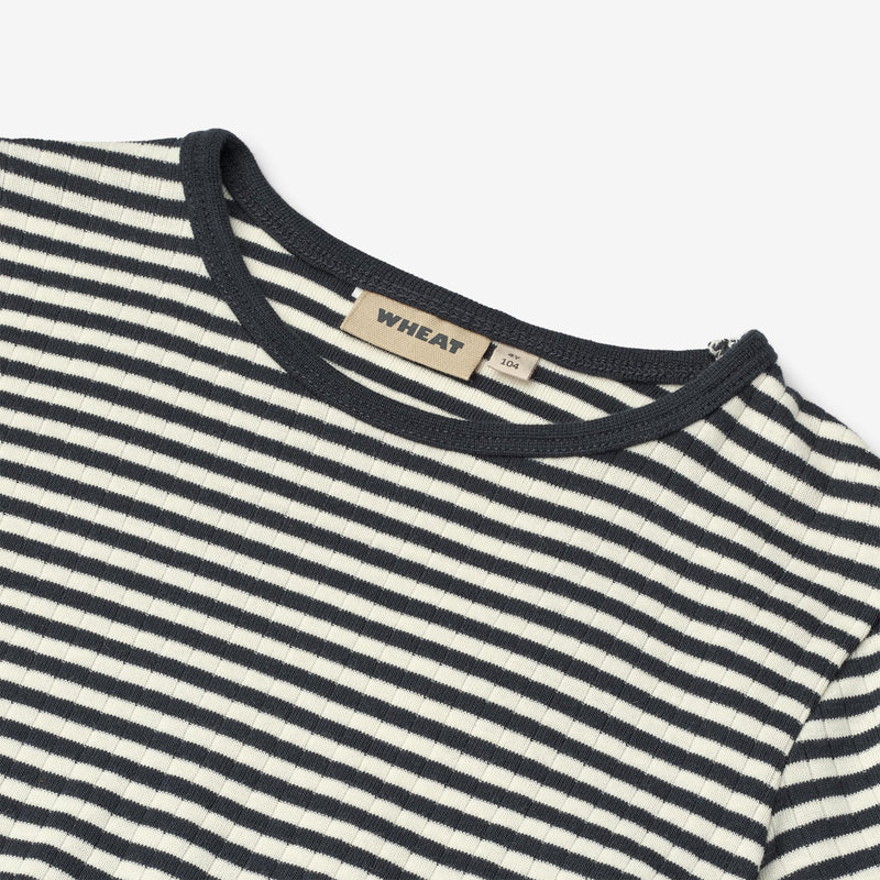 Wheat Main T-shirt L/S Stig Jersey Tops and T-Shirts 9432 navy rib stripe