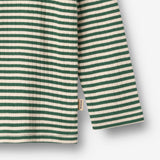 Wheat Main T-shirt L/S Stig T-Shirt 4142 green stripe