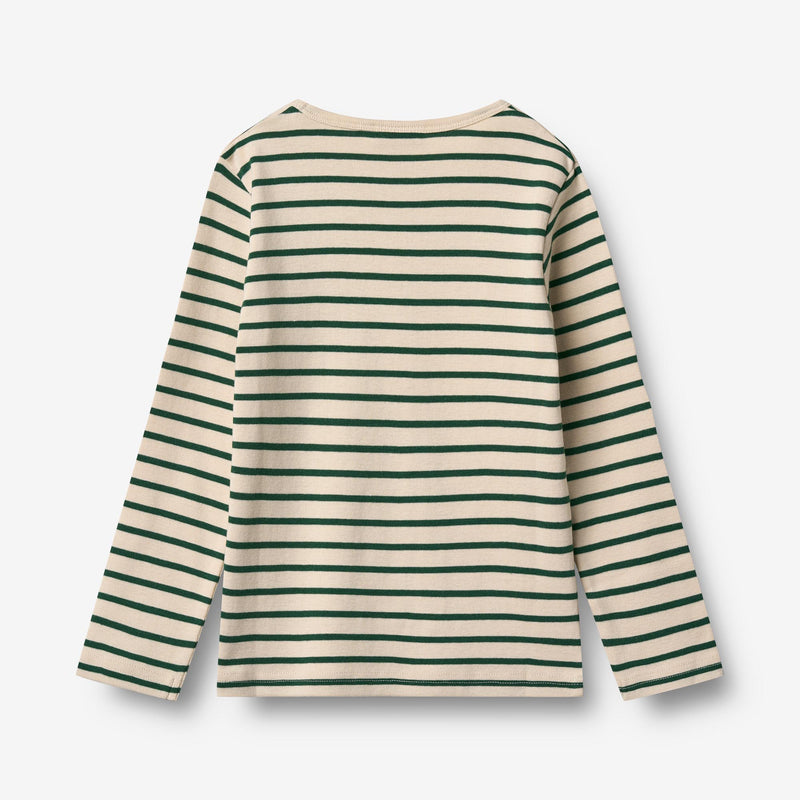 Wheat Main T-shirt L/S Stig T-Shirt 4142 green stripe