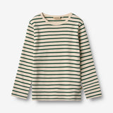 Wheat Main T-shirt L/S Stig T-Shirt 4142 green stripe