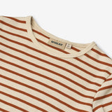 Wheat Main T-shirt L/S Stig T-Shirt 9447 warm caramel stripe