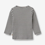 Wheat Main T-shirt L/S Stig T-Shirt 9432 navy rib stripe