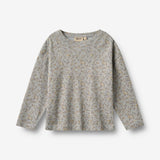 Wheat Main T-shirt L/S Thilda T-Shirt 9765 slightly blue flowers