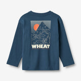 Wheat Main T-shirt L/S print Dixie Jersey Tops and T-Shirts 1194 blue denim