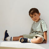 Wheat Main T-shirt S/S Fabian T-Shirt 4142 green stripe